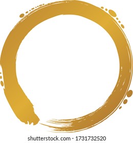 A gold circle drawn with a brush
