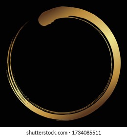 Gold circle drawn with a brush.