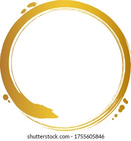 A gold circle drawn with a brush