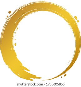 A gold circle drawn with a brush