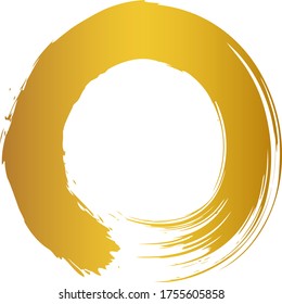 A gold circle drawn with a brush
