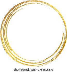 A Gold Circle Drawn With A Brush