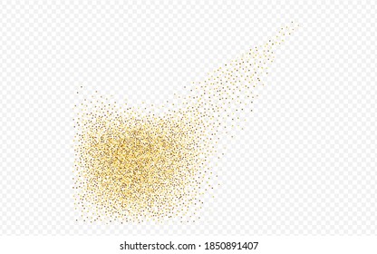Gold Circle Effect Transparent Background. Transparent Round Wallpaper. Yellow Rain Rich Texture. Dust Isolated Pattern.