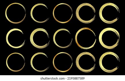 gold circle element collection set