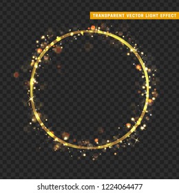 Gold Circle Frame Glowing Lights Sparkle Stock Vector (Royalty Free ...