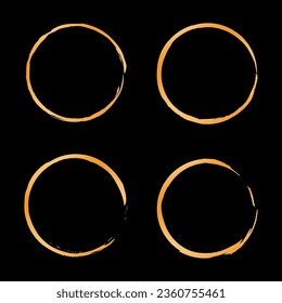 gold circle frame set. Vector illustration. EPS 10.