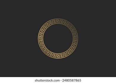 Gold circle frame wreath vector image vintage design editable free background
