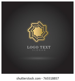 Gold Circle Gear Logo Icon Vector Template