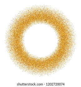 Gold Circle Glitter Frame Golden Confetti Stock Vector (Royalty Free ...