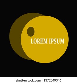 Gold circle icon vector design isolated on black