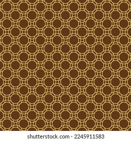 Gold circle interlaced pattern on brown background. Gold interlocking pattern on brown backdrop. Happy Chinese New Year. Traditional Chinese pattern.