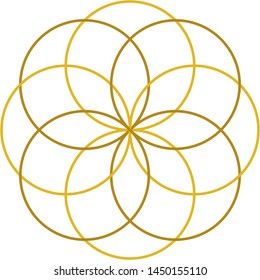gold circle line vector design