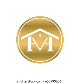 gold circle logo H V luxury