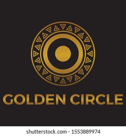 gold circle logo icon vector ornament
