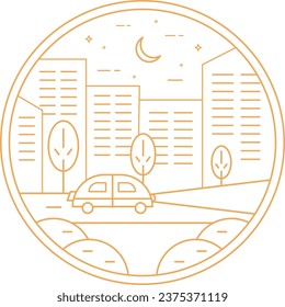 Gold Circle Monoline Art Badge