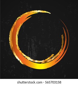 gold circle on black background