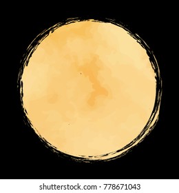 Gold circle on black. vector illustration