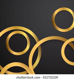 gold circle on the dark background