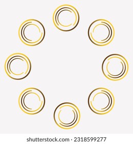 elemento de diseño de ornamento de círculo dorado