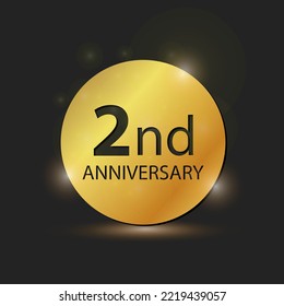 Gold circle plate Elegant logo 2nd year anniversary celebration