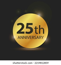 Gold circle plate Elegant logo 25th year anniversary celebration