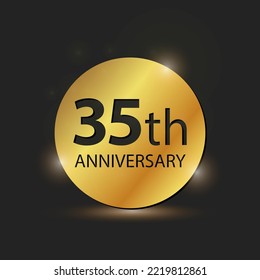 Gold circle plate Elegant logo 34th year anniversary celebration