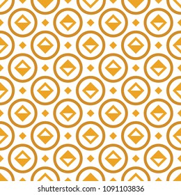gold circle seamless pattern with half filled square and dot