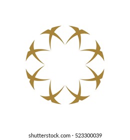 Gold Circle Star Logo Template Illustration Design. Vector EPS 10.