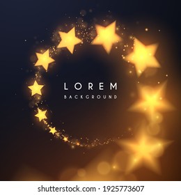 Gold circle stars background with glow effect