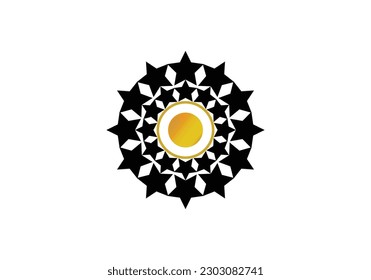 GOLD CIRCLE WITH STARS logo design