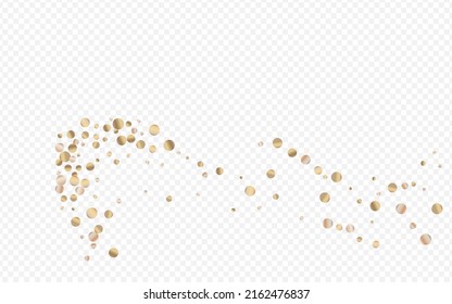 Gold Circle Transparent Vector Transparent Background. Glamour Glow Card. Yellow Dust Golden Background. Splash Light Backdrop.