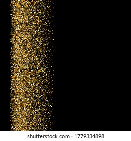 Gold Circle Vector Black Background. Holiday Rain Backdrop. Golden Dust Light Illustration. Shine Shiny Pattern.