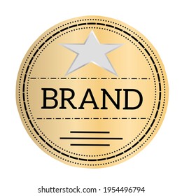 Gold circle vector label for brand logo