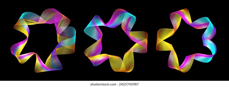 Gold circle wave rings. Striped luxury lines orbiting vector background design. Sound graphic abstract curved 3d frames