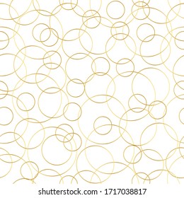 Gold circles seamless pattern. Elegant vintage texture. Vector illustration.