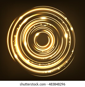 Gold circles with sparks background