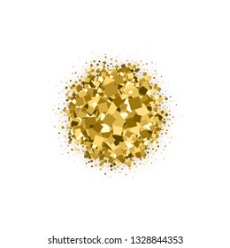 Gold Circular With Bland Shadows Isolated On White Background. Amber Particles Color. Celebratory Background. Golden Explosion Of Confetti. Vector Illustration, Eps 10.