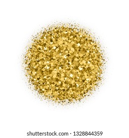 Gold Circular With Bland Shadows Isolated On White Background. Amber Particles Color. Celebratory Background. Golden Explosion Of Confetti. Vector Illustration, Eps 10.