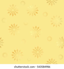 Gold Circular element made of squares seamless pattern. Gold Squares seamless rotating. Abstract monochrome design element seamless