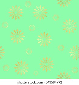 Gold Circular element made of squares seamless pattern. Gold Squares seamless rotating. Abstract monochrome design element seamless