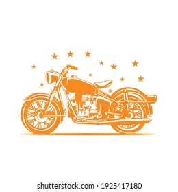 Gold Classic Motorbike Old Design Vector