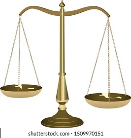 gold classic scales  isolated vector illustration