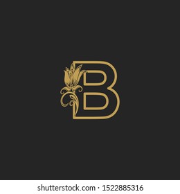 Gold Classy Abstract Nature letter B logo icon design concept for business identity.