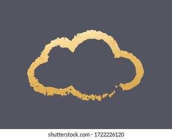 Gold Cloud Symbol - Vector Logo