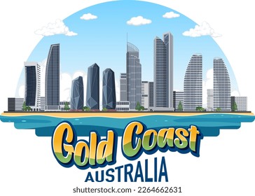 Gold Coast Australia Building Landmark illustration