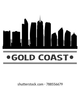 Gold Coast Australia Oceania Skyline Silhouette Stamp City Design Vector Art Template