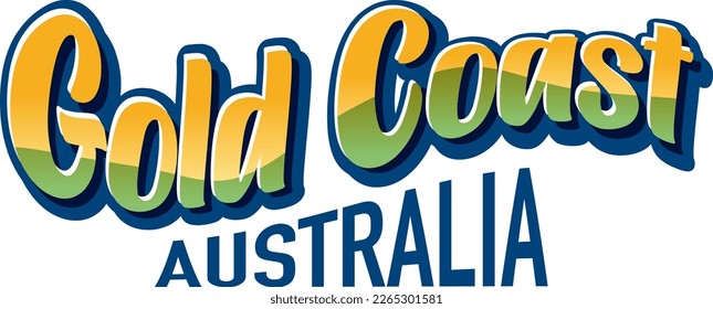 Gold Coast Australia Text für Banner und Poster-Design-Illustration