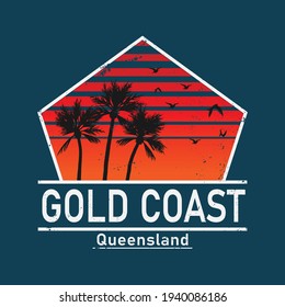 gold coast australia t-shirt surfing sport design