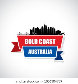 Gold Coast skyline - Australia - vector illustration