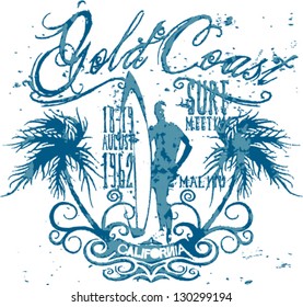 Gold Coast surfing - Print for boy apparel in custom colors